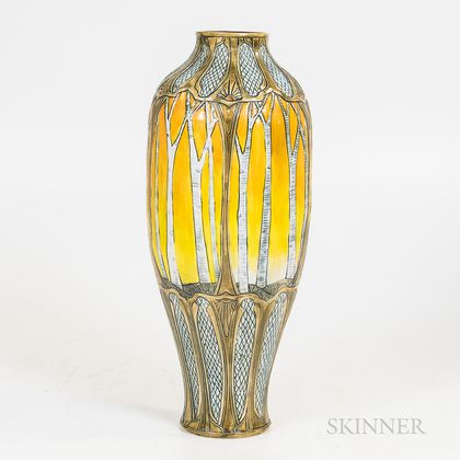 Stephanie Young Art Nouveau-style Ceramic Vase
