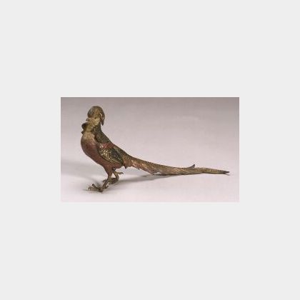 Viennese Cold Painted Bronze Figure of a Game Bird