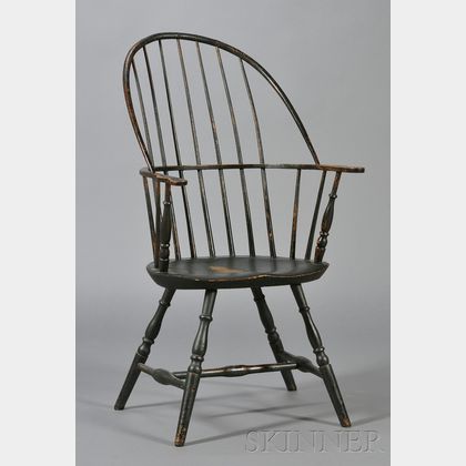 Green-painted Bowback Windsor Armchair
