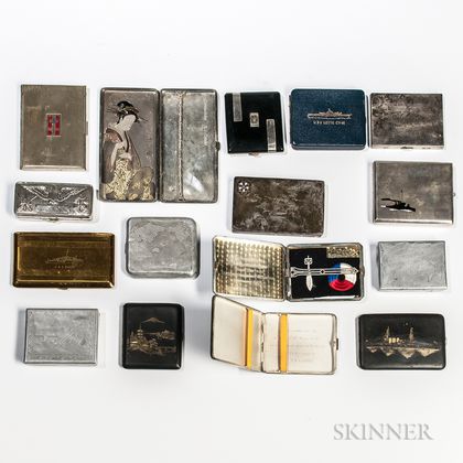 Group of Naval-related Cigarette Cases