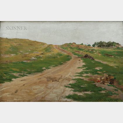 William Merritt Chase (American, 1849-1916) Landscape with Winding Uphill Road