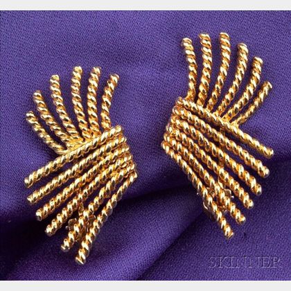 18kt Gold Earclips, Schlumberger, Tiffany & Co.