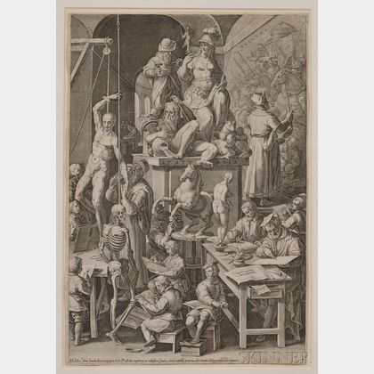 Cornelis Cort (Dutch, 1533-1578) The Drawing Academy