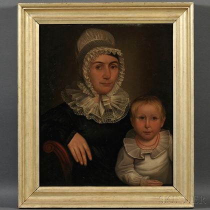 Deacon Robert Peckham (Massachusetts, 1785-1877) Portrait of a Mother and Child, c. 1835.