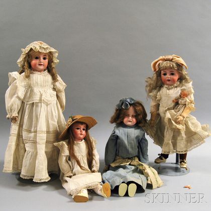 Four Bisque Dolls