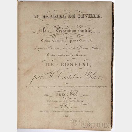 Rossini, Gioachino (1792-1868) Le Barbier de Seville.