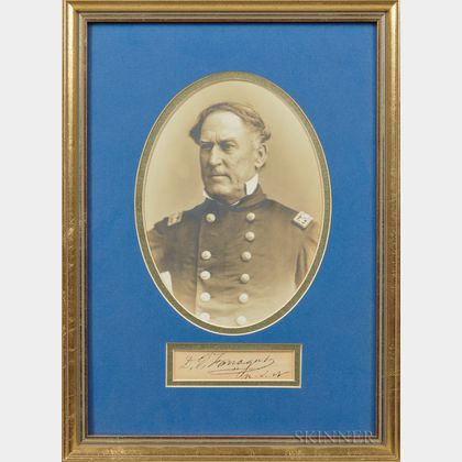 Framed Image and Autograph of Admiral David G. Farragut Presented by Loyall Farragut