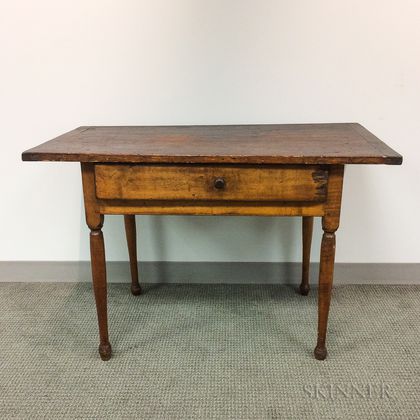 Country Maple and Pine One-drawer Tavern Table