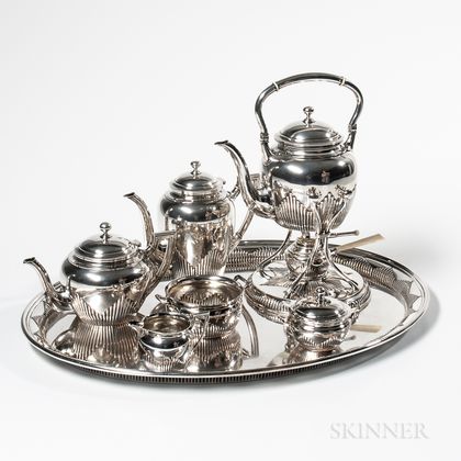 Seven-piece German .800 Silver Tea and Coffee Service