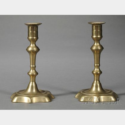 Pair of English Brass Candlesticks