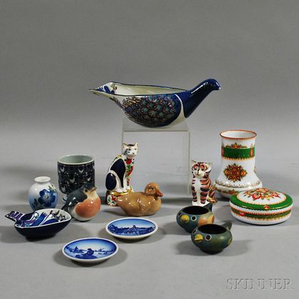 Fourteen Pieces of Mostly Danish Ceramics