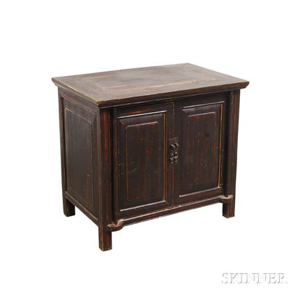 Small Asian Lacquered Two-door Cabinet