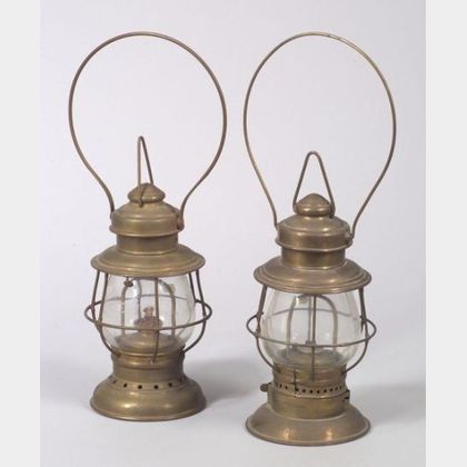 Pair of Brass Railroad Lanterns