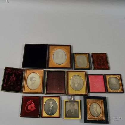 Eight Daguerreotypes of Painted Portraits