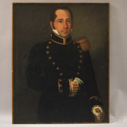 American School, 19th Century Portrait of a Military Officer.