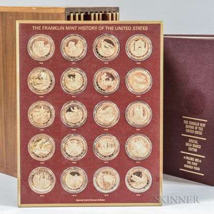 Franklin Mint History of the United States Proof Bronze 200-medal Set. Estimate $20-200