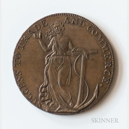 1794 Braintree & Bocking "Success To Trade And Commerce" Halfpenny Conder Token, DH-4