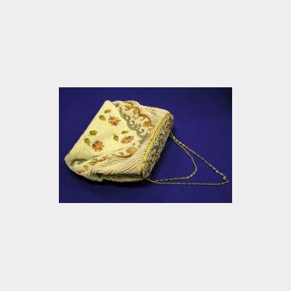 French Beaded, Enameled, and Embroidered Purse. 