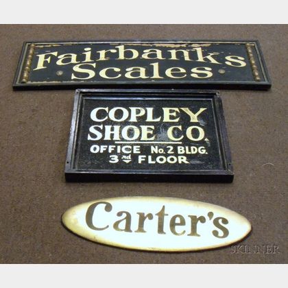Three Painted Wooden Advertising/Trade Signs