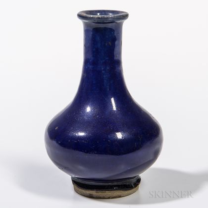 Small Blue-glazed Stoneware Vase