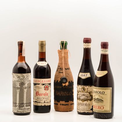 Mixed Vintage Barolo, 5 bottles 