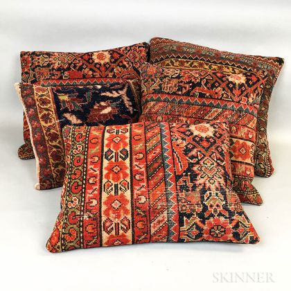 Five Kurdish Rug Pillows