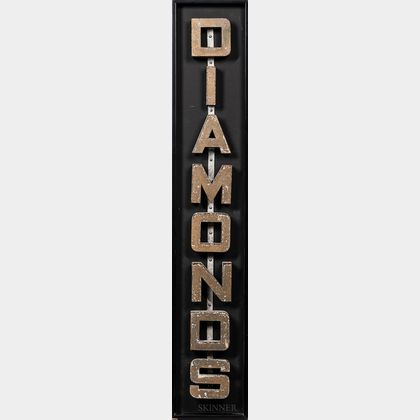 Gold-painted "Diamonds" Sign