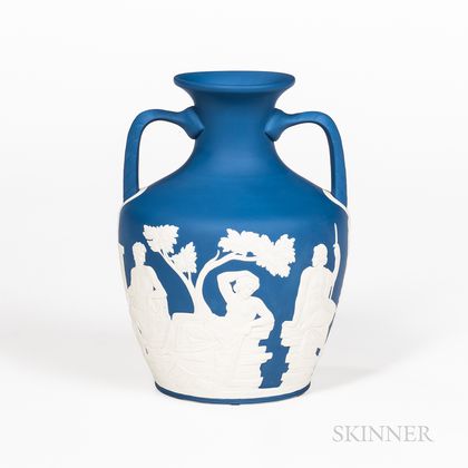 Modern Wedgwood Solid Royal Blue Jasper Portland Vase