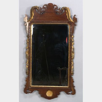 Chippendale Mahogany Carved Parcel-gilt Mirror
