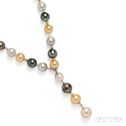 Tahitian, Golden South Sea, and South Sea Pearl Necklace