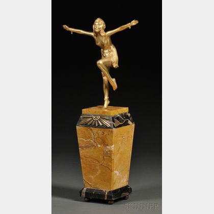 After Demetre H. Chiparus (1888-1950),Gilt-bronze Figure of an Art Deco Dancer, Chain Dancer