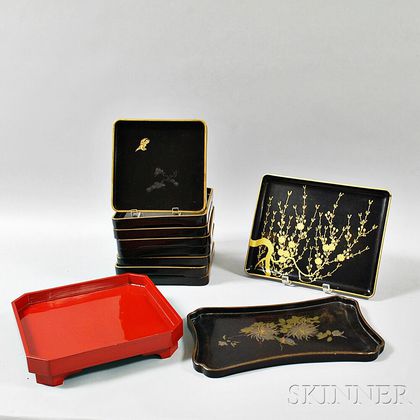 Group of Lacquer Trays