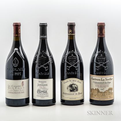 Mixed Chateauneuf du Pape Magnums, 4 magnums 