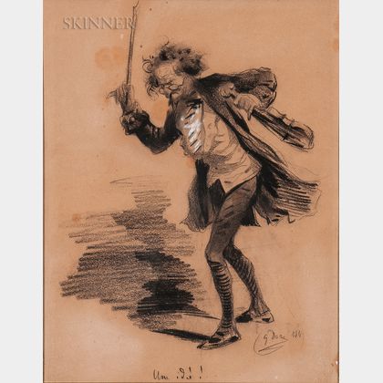 Gustave Doré (French, 1832-1883) Illustration of a Violinist