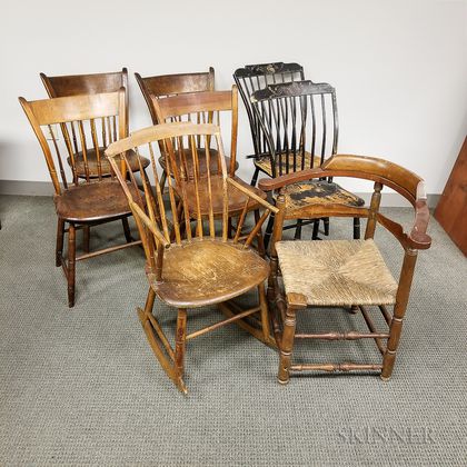 Eight Early Chairs. Estimate $300-500