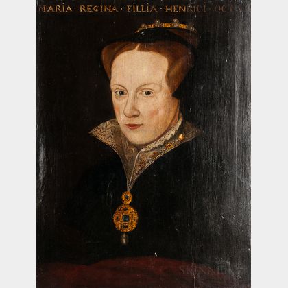 European School, 16th Century Style, Possibly after Anthonis Mor (Spanish, 1519-1577),Portrait of Queen Mary, Daughter of Henry the VI