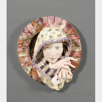 Earthenware Wall Plaque of a Girl
