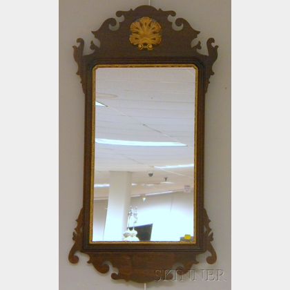 Chippendale-style Parcel-gilt and Mahogany Mirror