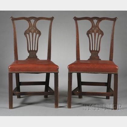 Set of Six George III-style Carved Mahogany Dining Chairs