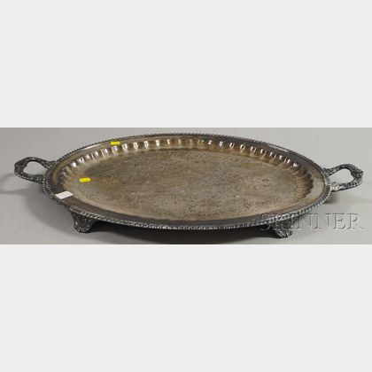 Oval Silver-plated Footed Tray