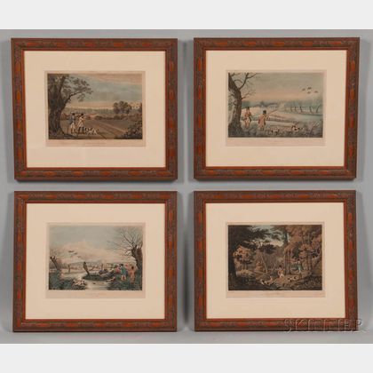 Robert Havell Jr. (British/American, 1793-1878) Set of Four British Shooting Prints: Partridge, Snipe, Pheasant