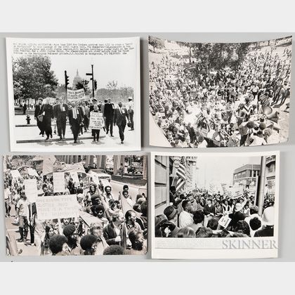 Eight Civil Rights Press Photographs of Protesters. Estimate $400-600