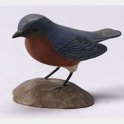 Jess Blackstone Carved Miniature Bluebird Figure
