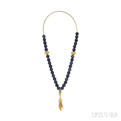 18kt Gold and Sodalite "Worry Beads,"