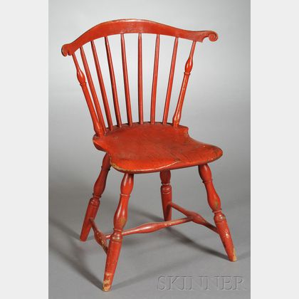Red-painted Fan-back Windsor Side Chair