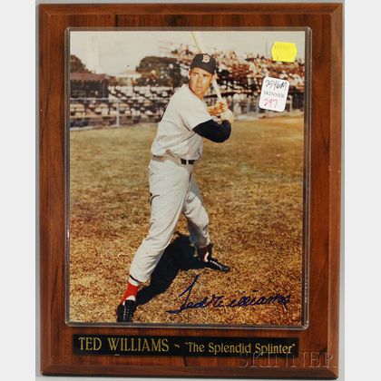 Ted Williams The Splendid Splinter Autographed Photograph