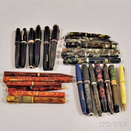 Twenty-six Vintage Fountain Pens and Mechanical Pencils