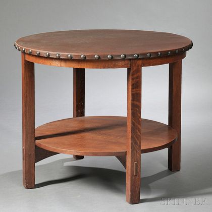 Circular Lunch Table Attributed to Gustav Stickley 