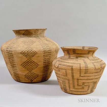 Two Pima Basketry Ollas