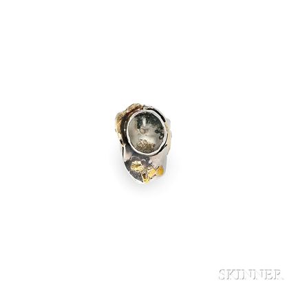 Sterling Silver and Moss Quartz Ring, Miye Matsukata, Janiye